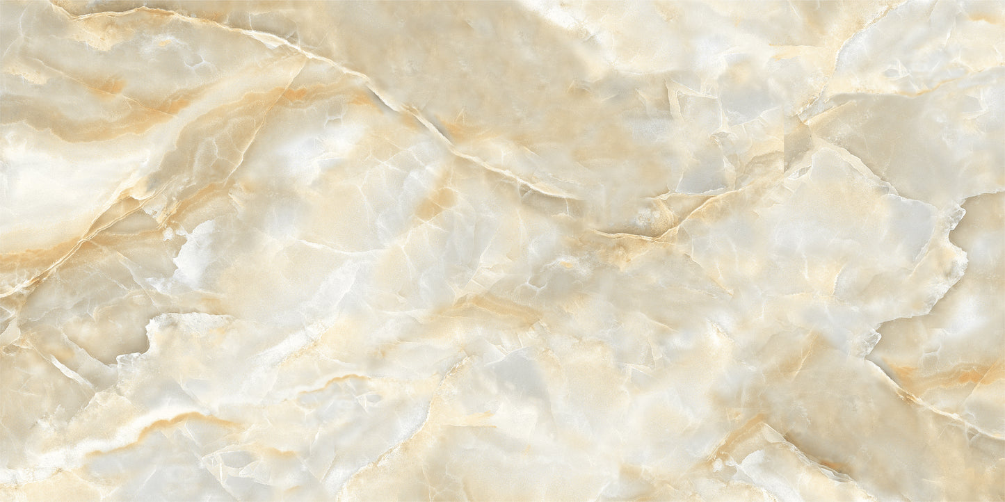 60×120 poliruotas akmens masės paviršius su prabangiais auksiniais rašto elementais