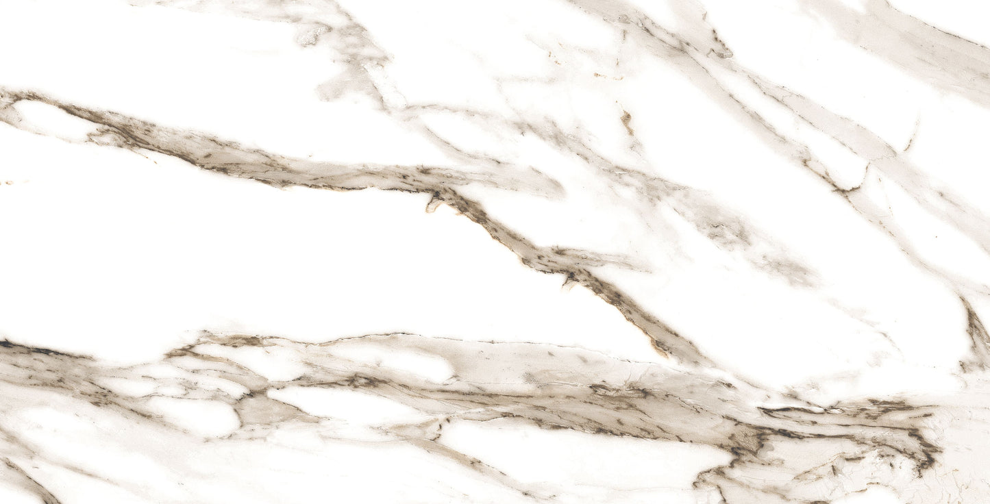 Poliruotos grindų plytelės iš akmens masės, atsparios temperatūrų pokyčiams, baltos spalvos, su pilkais raštais.