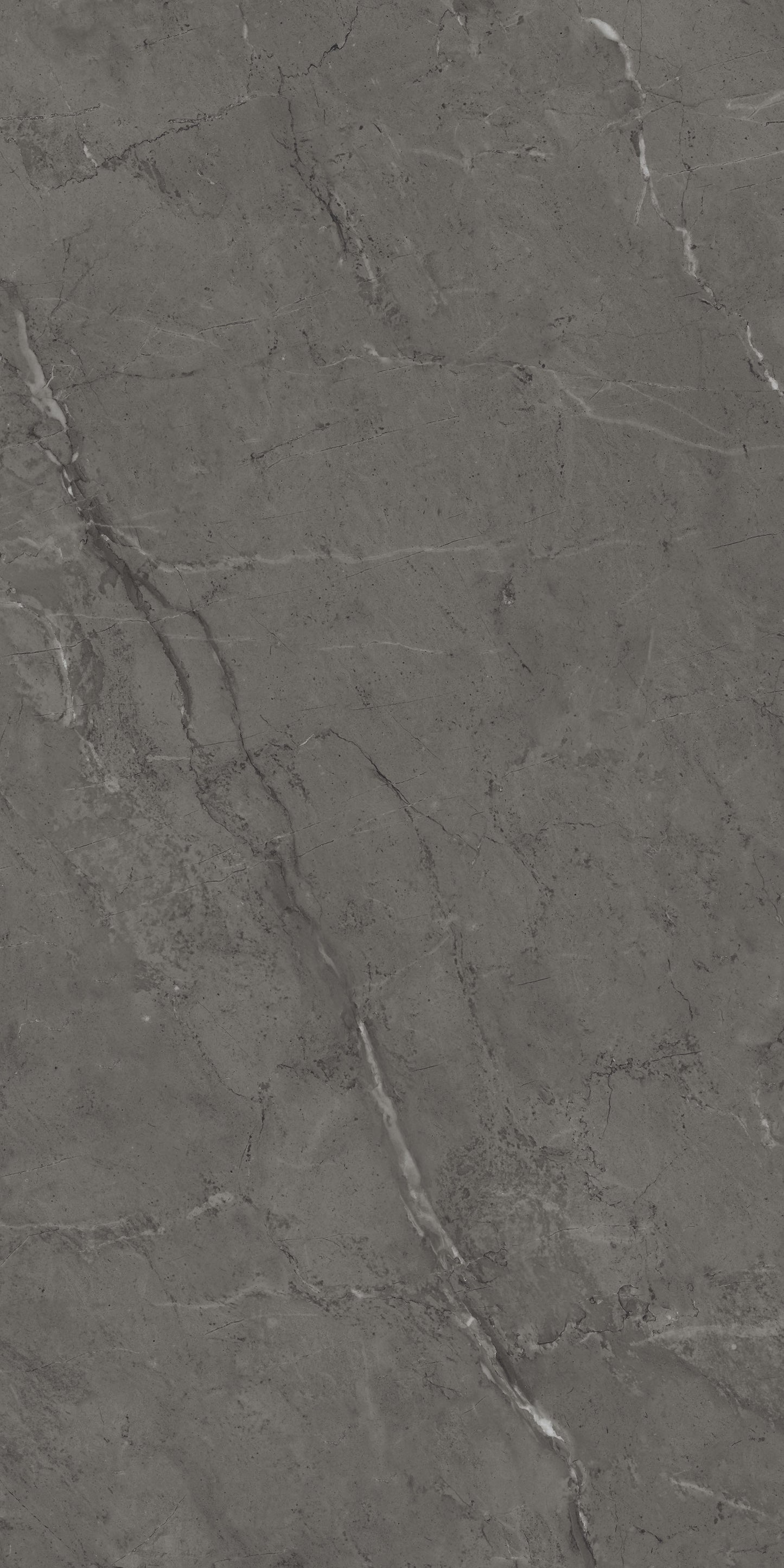 Poliruotos premium akmens masės plytelės, tvirtos ir atsparios intensyviam naudojimui, tamsiai pilkos spalvos, su raštais.