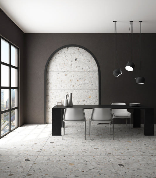 Šviesios spalvos matinės akmens masės plytelės su Carving blizgesio efektu, PEI 4.