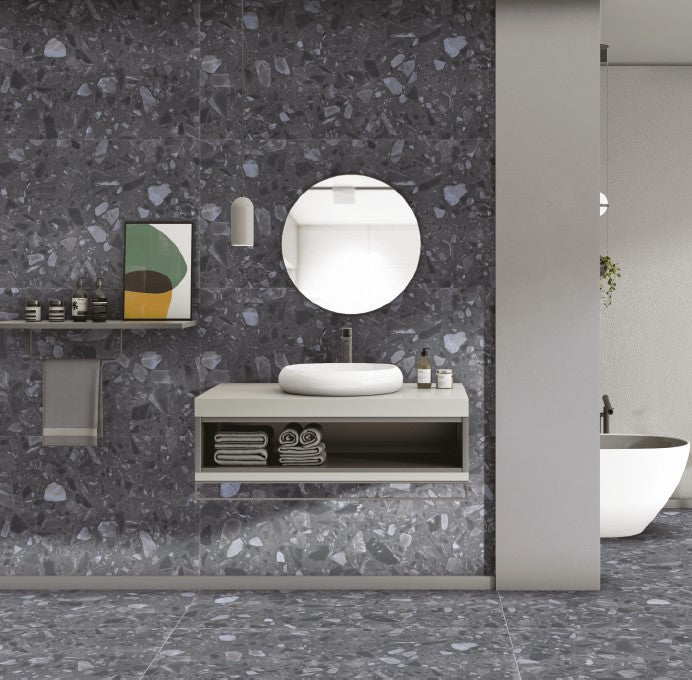 Matinės akmens masės plytelės su Carving blizgesio efektu, PEI 4, grindims ir sienoms.