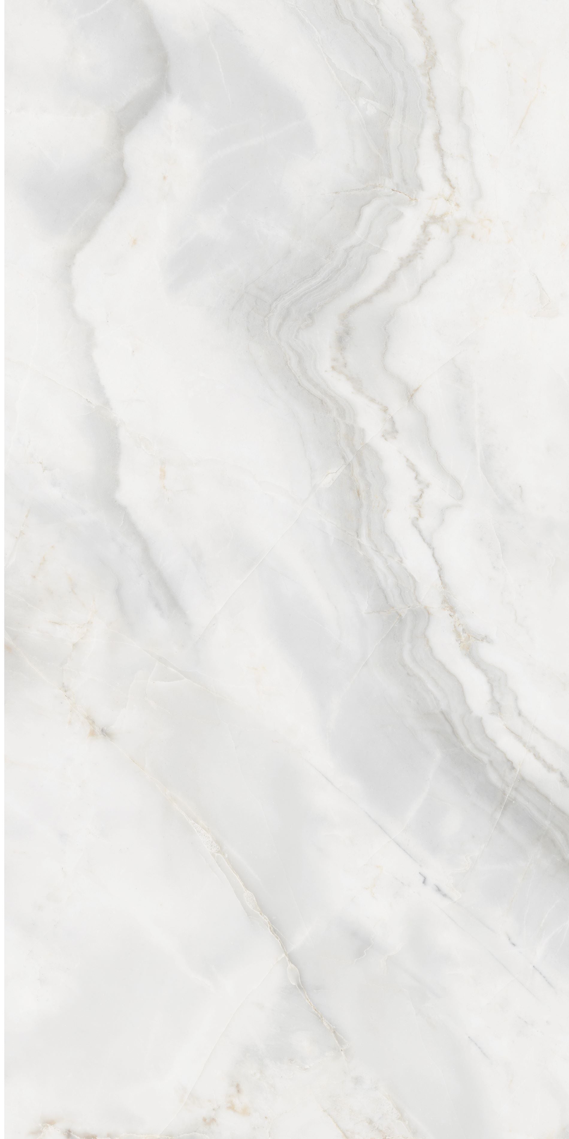 Akmens masės plytelė, poliruoto paviršiaus, vidaus ir lauko naudojimui, baltos spalvos, su šviesiai pilkais raštais