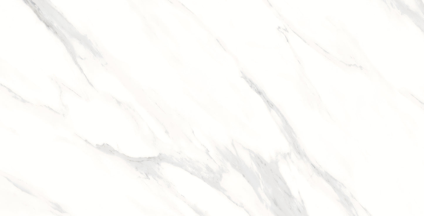 Poliruoto paviršiaus, akmens masės plytelė, balta, su pilkais raštais, atspari karščiui ir šalčiui, tinka terasoms ir lauko zonoms