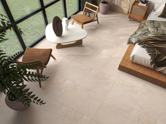 60×120 kreminės beige akmens masės plytelės su Carving blizgesio efektu