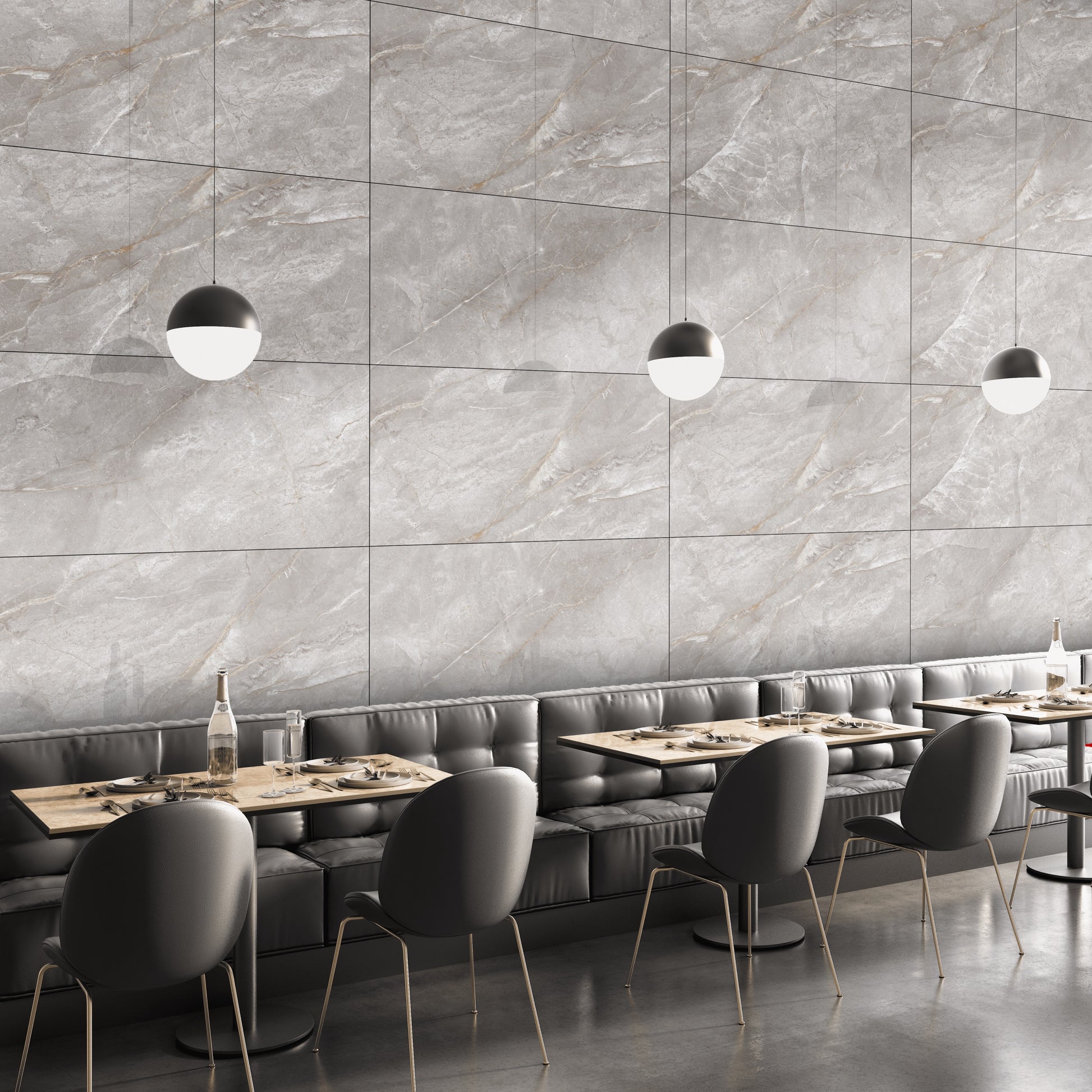 Poliruotos akmens masės plytelės, atsparios tiek karščiui, tiek šalčiui, R9 slidumo klasė, tinka vidaus ir lauko naudojimui.