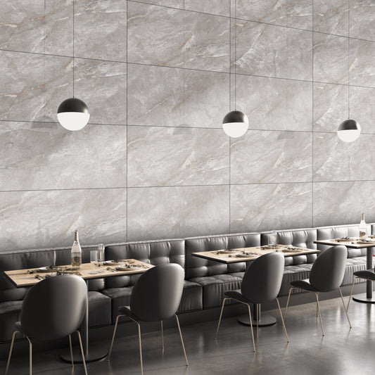 Poliruotos akmens masės plytelės, atsparios tiek karščiui, tiek šalčiui, R9 slidumo klasė, tinka vidaus ir lauko naudojimui.