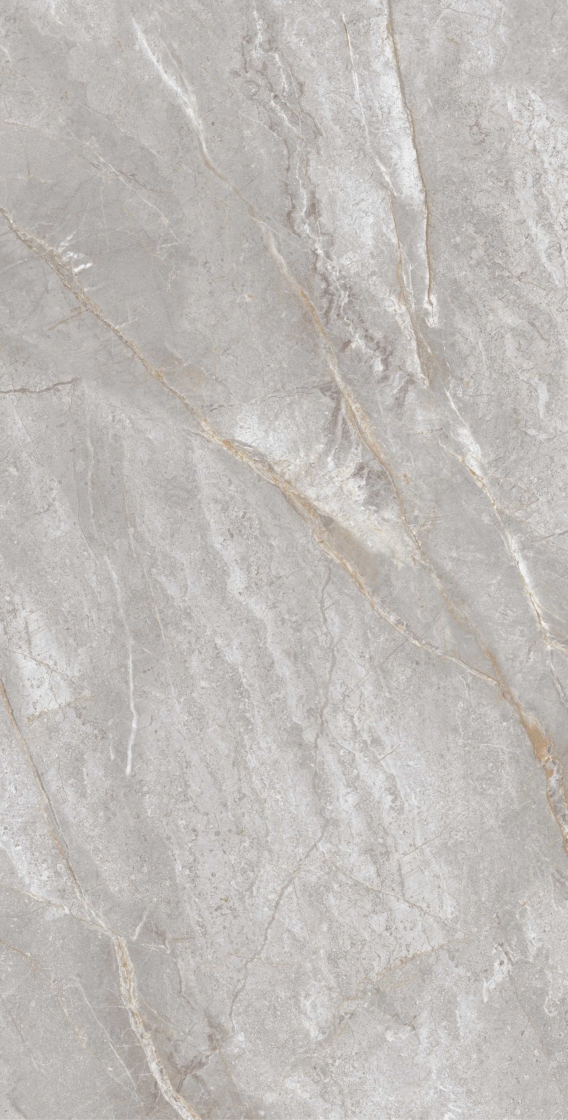 Pilka, su tamsiais ir šviesiais raštais, oliruotos akmens masės plytelė, atsparios tiek karščiui, tiek šalčiui, tinka vidaus ir lauko naudojimui.