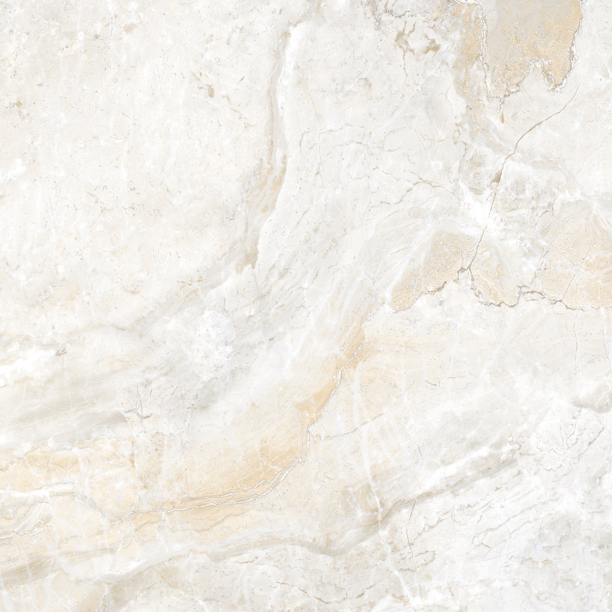 Akmens masės plytelės baltos perlo atspalvio su dekoratyviu auksiniu raštu, tinkamos terasoms ir interjerui.