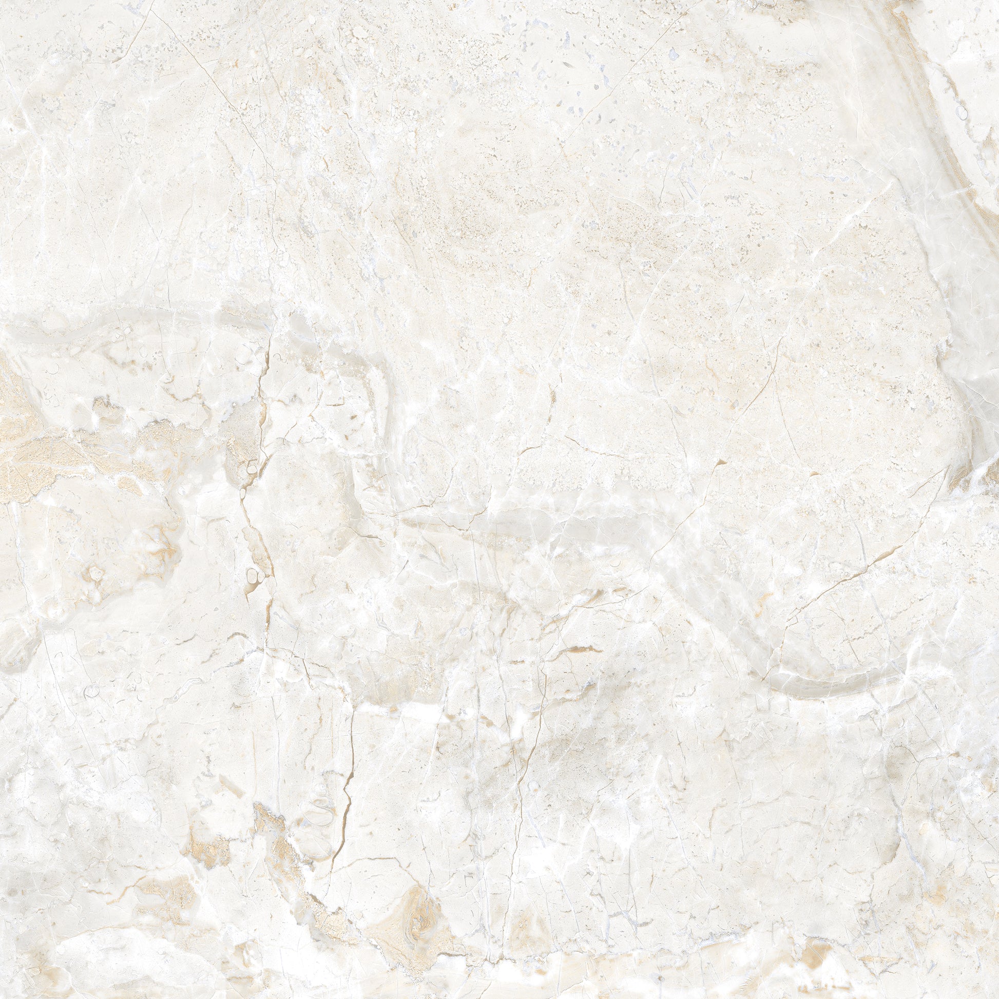 Universalios baltos perlo spalvos matinės plytelės su aukso detalėmis ir R9 neslidumu.