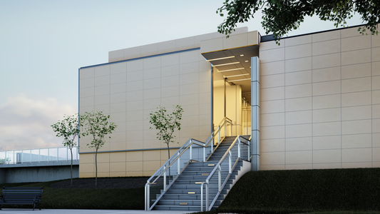 Tvirtos akmens masės plytelės, matinis paviršius, saugios neslidžios grindys, kreminės spalvos.